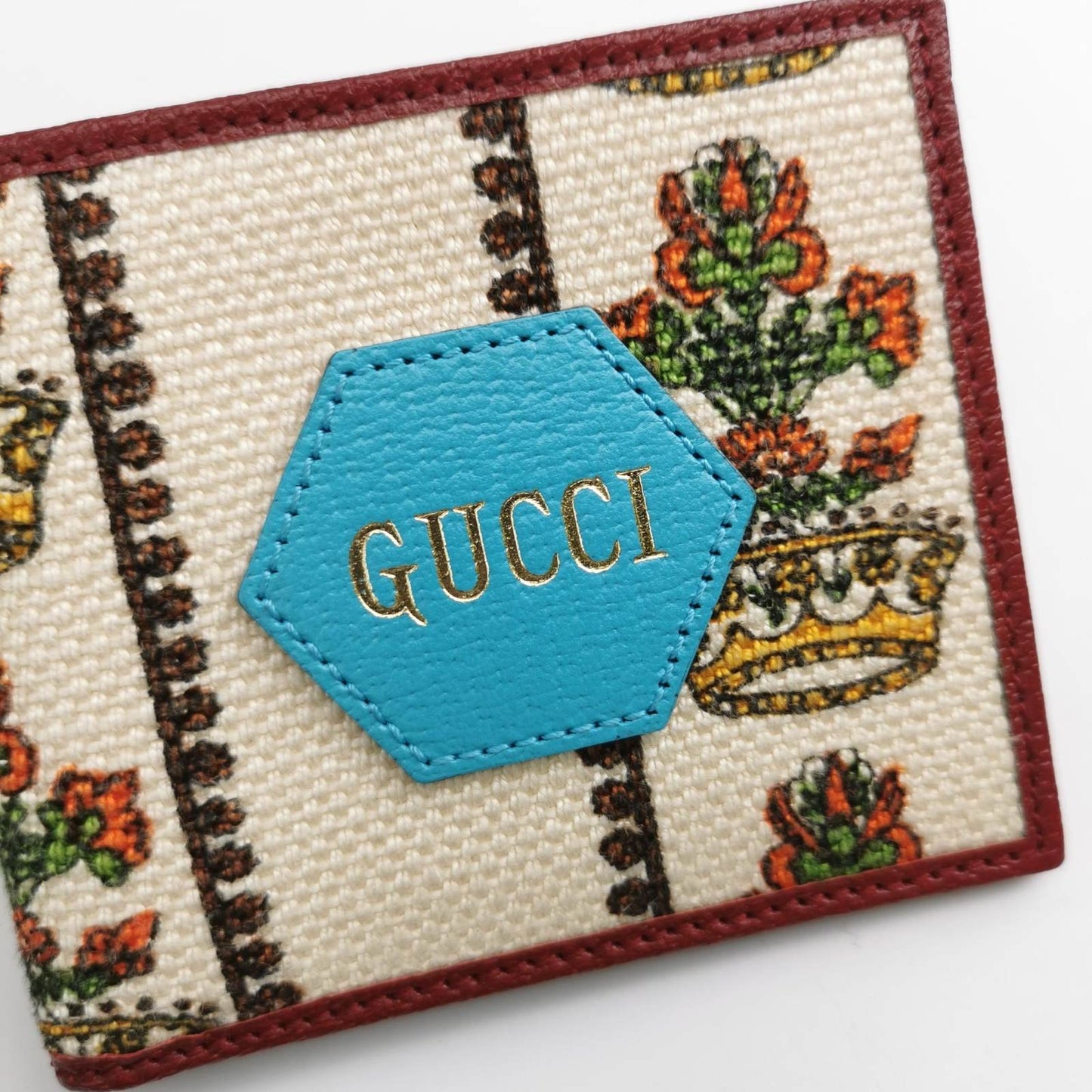 GUCCI 100 CENTENNIAL COTTON AND LEATHER WALLET