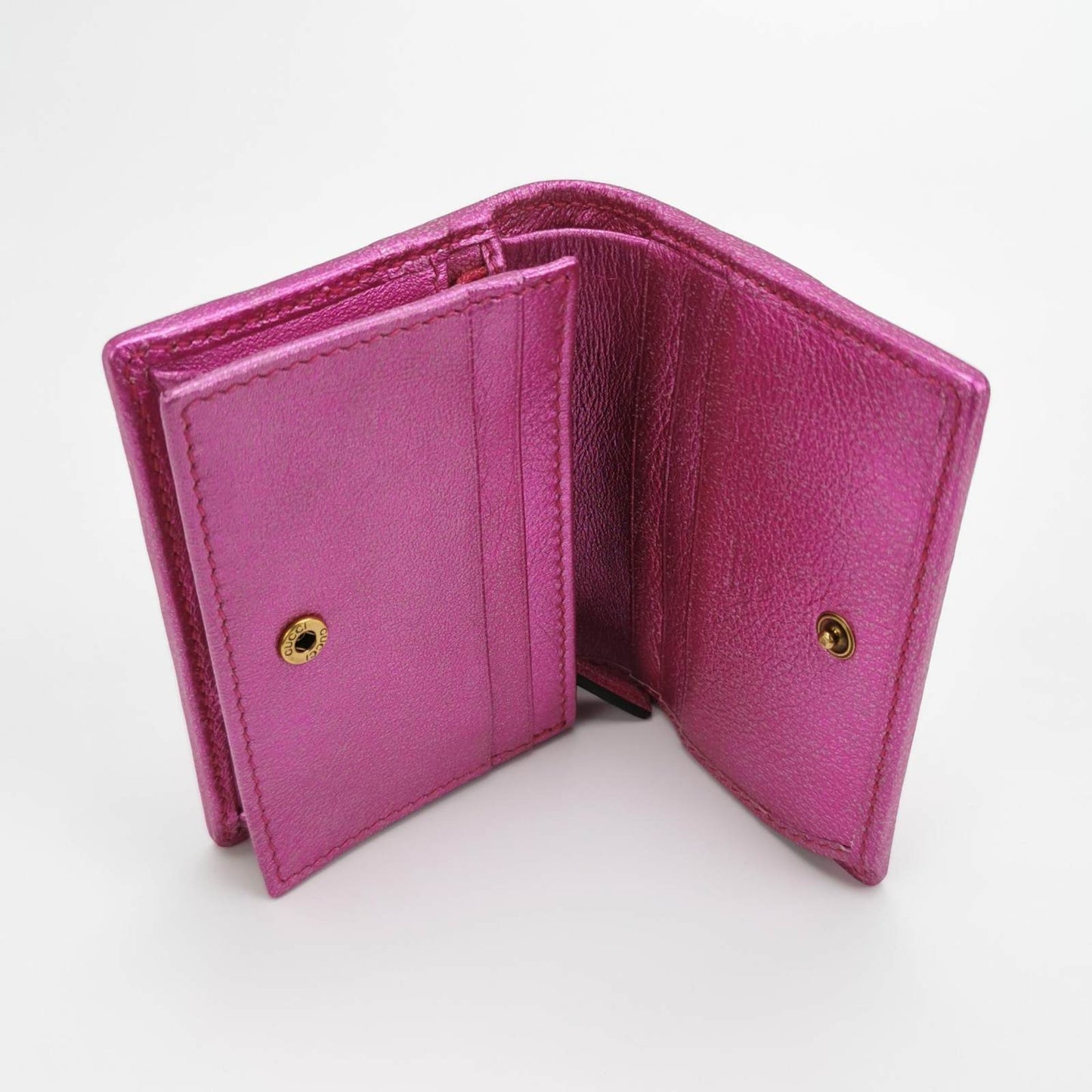 Gucci Zumi Pink Purple Leather Wallet