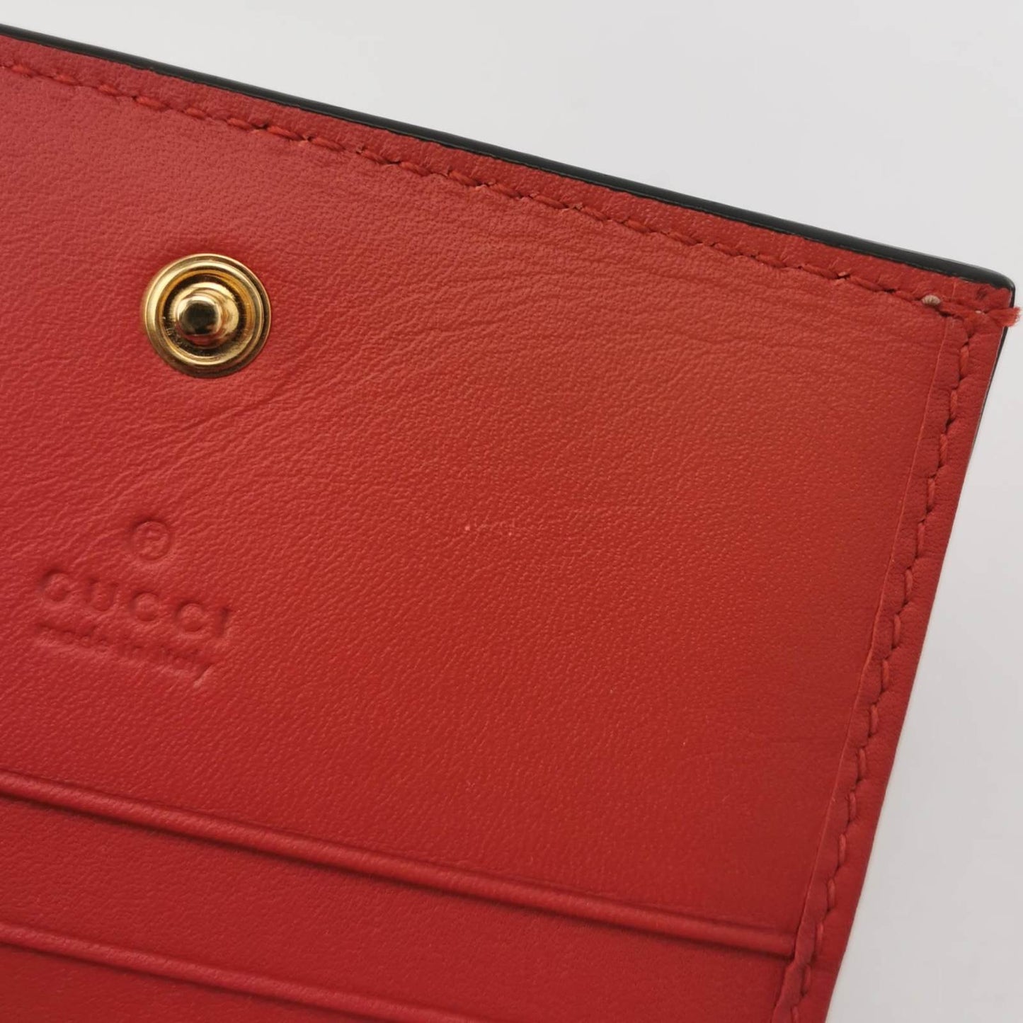 Gucci Card Case Wallet GG Supreme Rainbow Beige/Hibiscus Red
